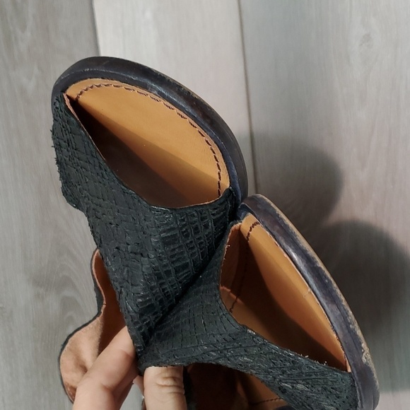 Free People Women Mont Blank Asym Ankle Leather Cut Side Flats shoes sz 39/8.5-9 - Picture 6 of 14